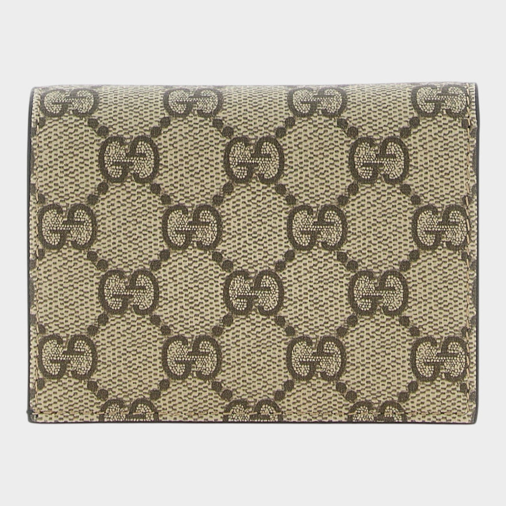 Esmire & Co Gucci GG Supreme canvas cardholder with beige and brown monogram pattern