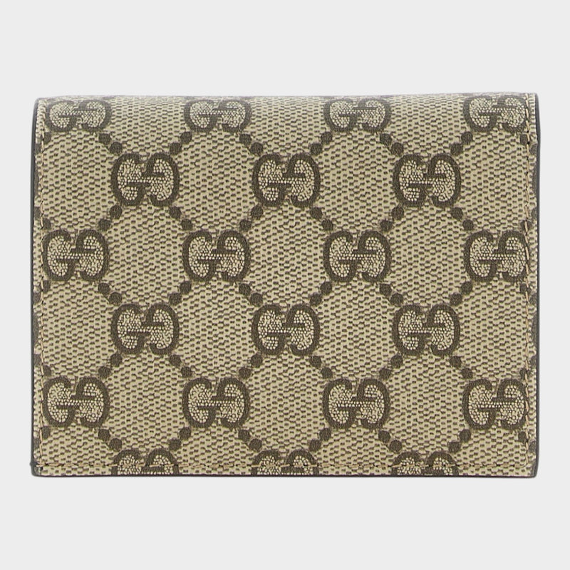 Esmire & Co Gucci GG Supreme canvas cardholder with beige and brown monogram pattern
