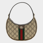 Esmire & Co Gucci Ophidia crescent shoulder bag in beige GG Supreme canvas with green and red Web and gold Double G