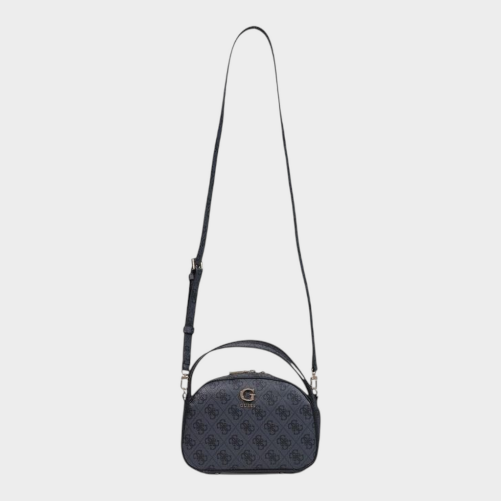 Esmire & Co Guess gray logo print polyurethane handbag with adjustable shoulder strap and top handle