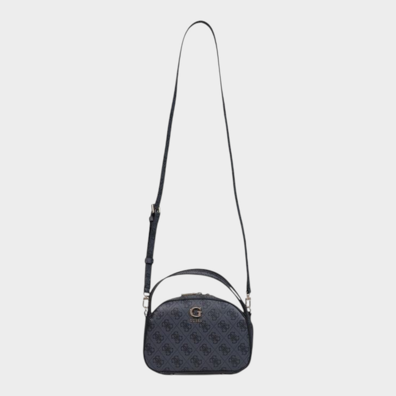 Esmire & Co Guess gray logo print polyurethane handbag with adjustable shoulder strap and top handle