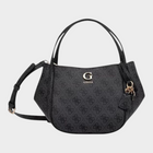 Esmire & Co Guess Coleen logo handbag in gray polyurethane with gold-tone hardware and adjustable shoulder strap