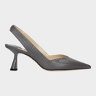 Esmire & Co Jimmy Choo gray lizard-print leather slingback pumps with a 6.5cm mid heel and pointy toe