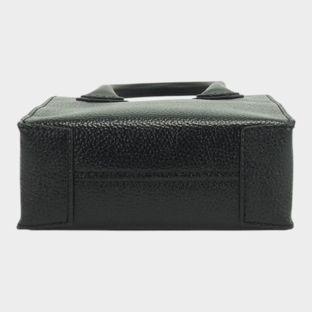 Esmire & Co Michael Kors Mercer XS black leather crossbody bag viewed from the bottom showing textured finish