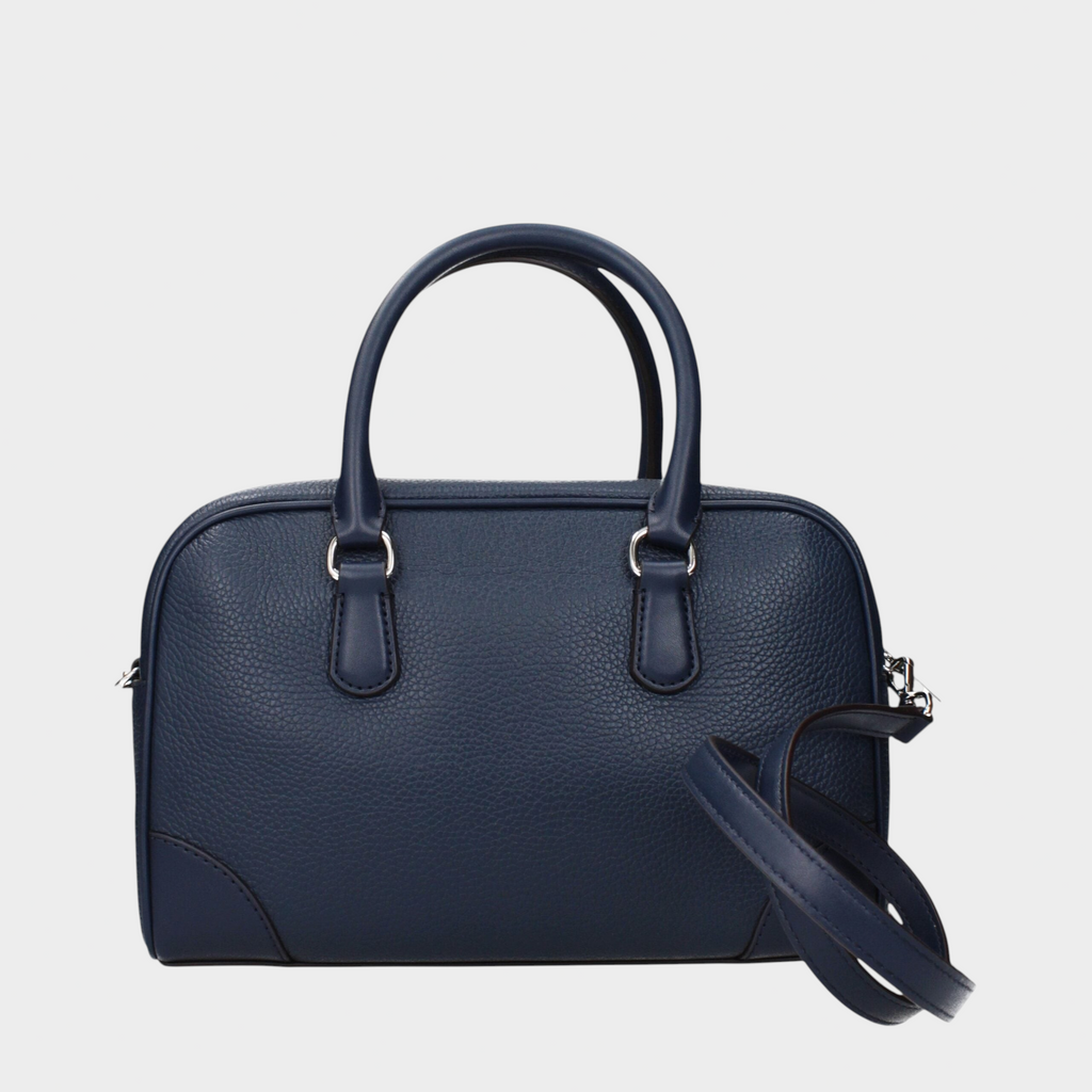 Esmire & Co Michael Kors blue leather handbag with top handles and an adjustable removable shoulder strap