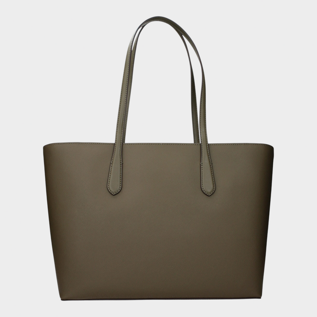 Esmire & Co Michael Kors olive green shoulder bag with a structured silhouette and dual top handles