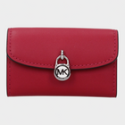Esmire & Co Michael Kors raspberry leather coin purse with a silver logo padlock clasp