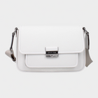 Esmire & Co Michael Kors white leather crossbody bag with front logo and adjustable shoulder strap