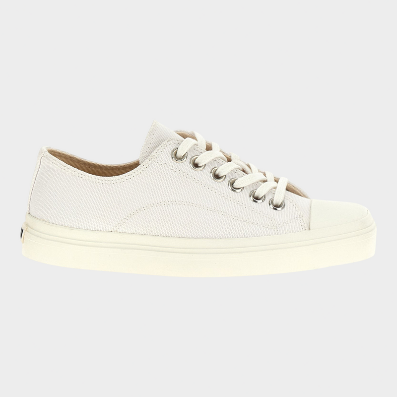 Esmire & Co MOSCHINO white cotton low top sneakers with lace-up closure and rubber sole